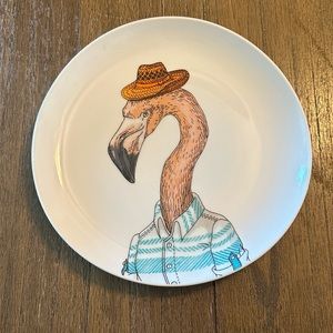 West Elm Rachel Kozlowski Dapper Plate flamingo